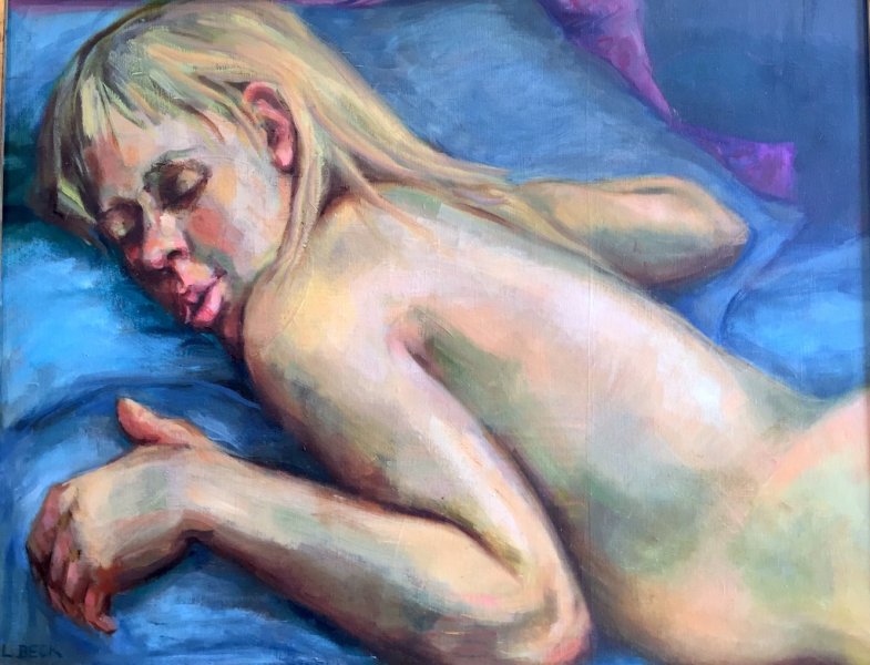  SOLD Katie Sleeping, oil on canvas, 100cm x 70cm