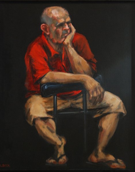  - SOLD - The-pool-player, oil on canvas Very Highly Commended Drummoyne Art Society Prize