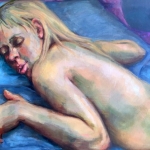 Katie Sleeping, oil on canvas, 100cm x 70cm