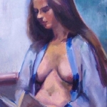 Woman Reading, oil on canvas