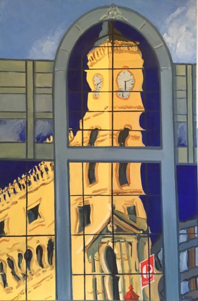 Balmain Post Office - Glimpses, oil on stretched canvas, 90cm x 60cm