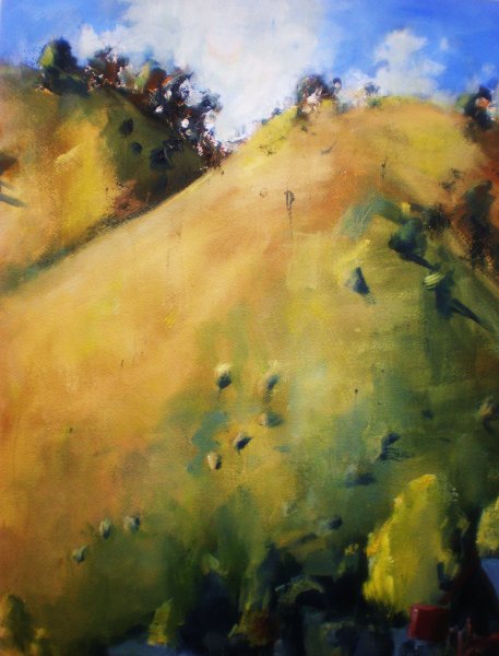  - SOLD - Sofala Hills, oil on paper  Very Highly Commended Hunters Hill Art Prize