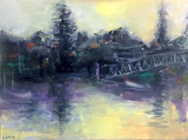  SOLD - By the River, oil on canvas, 35cm x 45cm