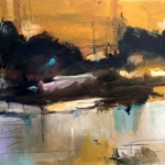  - SOLD - Golden Lake, oil on canvas, 50cm x 80cm