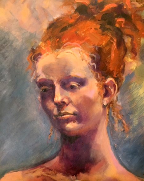  - SOLD - Irish Girl, oil on canvas, 60cm x 50cm