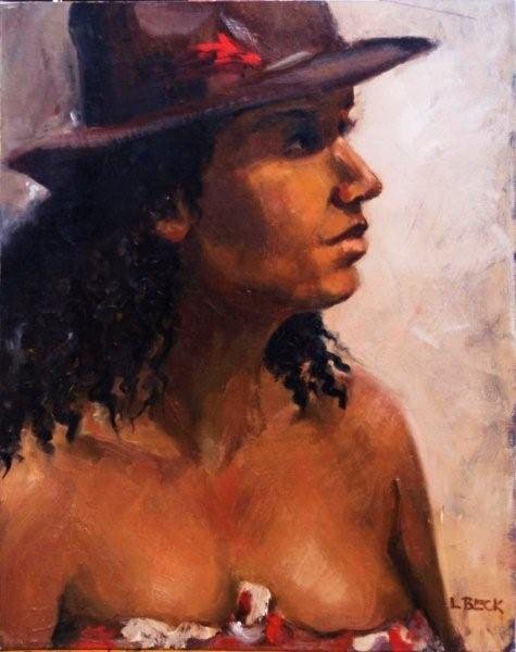 $600   Amber in Hat, oil on canvas