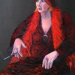 The Lady in Red, oil on canvas, 90cm x120cm