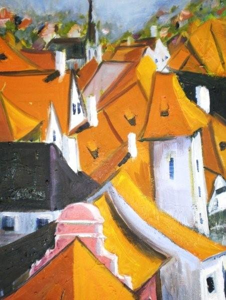 Prague Rooftops 11, oil on canvas