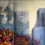 Graffiti City, oil on canvas, 120cm x 90cm