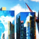  SOLD -Sydney Skyscape 11, oil on canvas