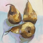 -SOLD - Pears for Three, oil on canvas, 20cm x 25cm