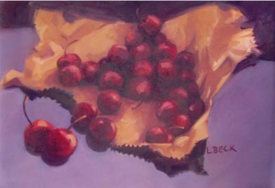  -SOLD - Cherries Ripe, oil on canvas